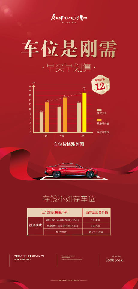 源文件下载【享设计】搜索编号：17060005908393486【房地产红金车位海报】