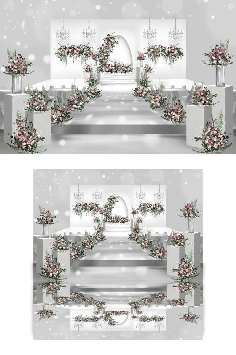 编号：20210920164003000【享设计】源文件下载-简欧浪漫紫色婚礼现场效果图