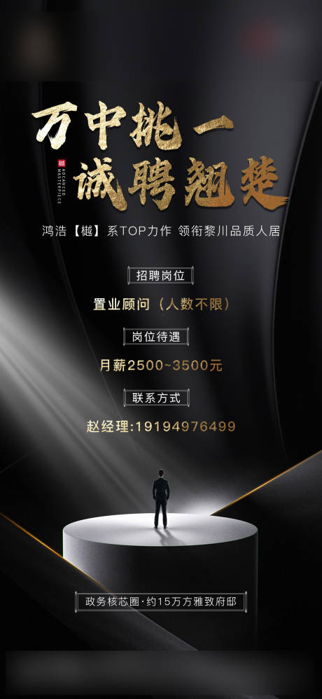 源文件下载【高端黑金招聘海报】编号：12160006593216196
