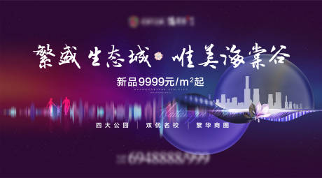 源文件下载【房地产现代生态城主视觉广告展板】编号：34080006362287776