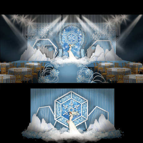 编号：20210930145618354【享设计】源文件下载-梦幻冬季蓝色主题婚礼背景
