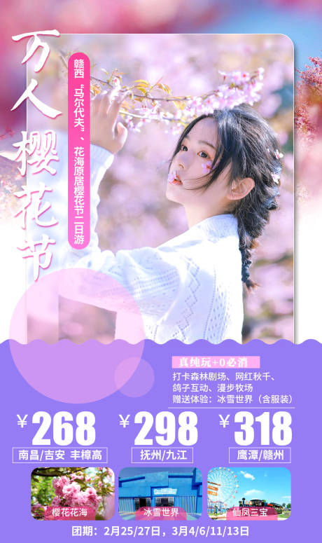 源文件下载【万人樱花节旅游海报】编号：99600006324905867