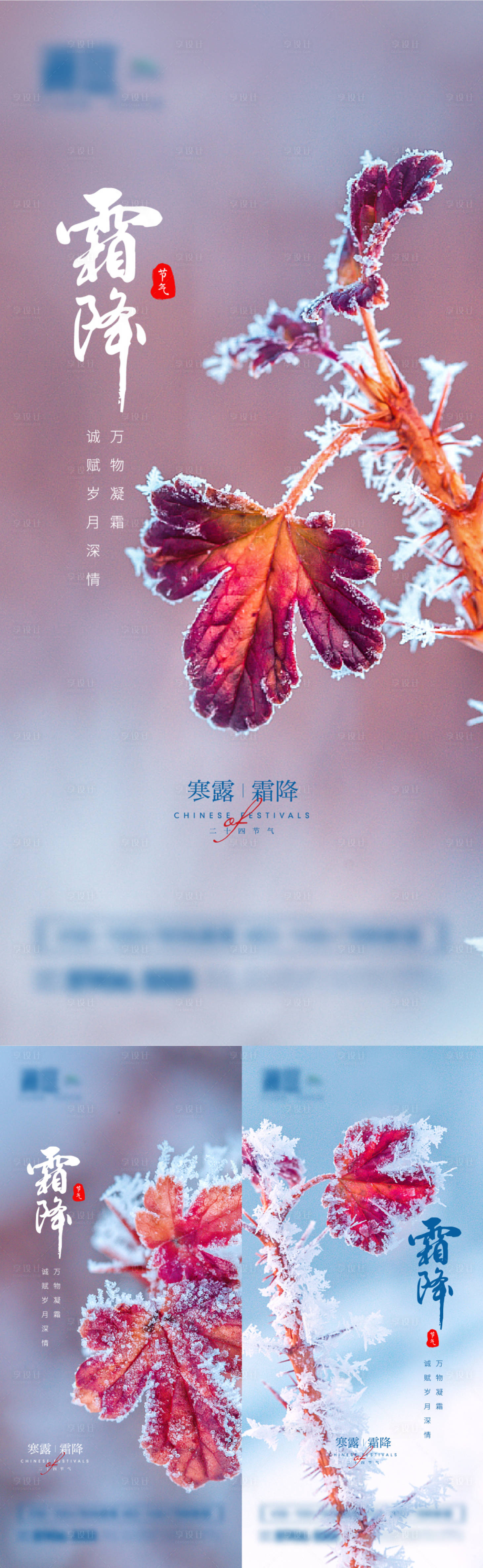 源文件下载【享设计】搜索编号：42030006489093173【霜降系列海报】