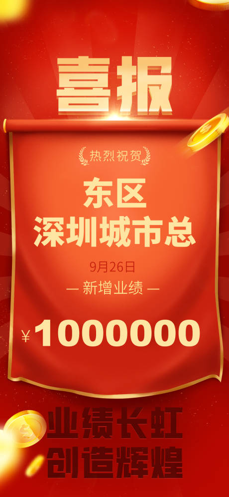 源文件下載【享設(shè)計(jì)】搜索編號(hào)：88130006636927900【紅色喜報(bào)業(yè)績海報(bào)】