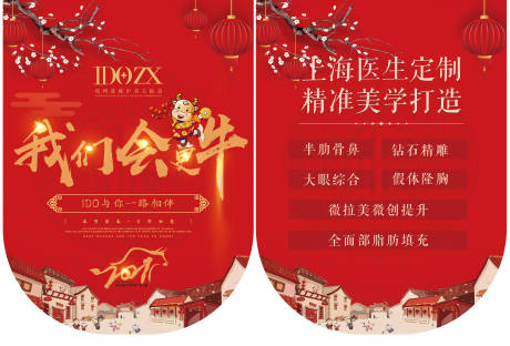 源文件下载【享设计】搜索编号：16470006293622967【医美春节红金吊旗】