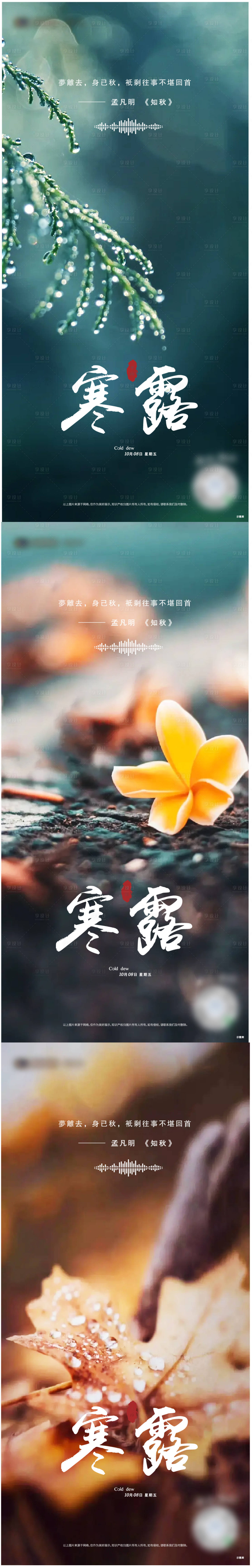源文件下载【二十四节气寒露节气系列海报】编号：47680006580846713