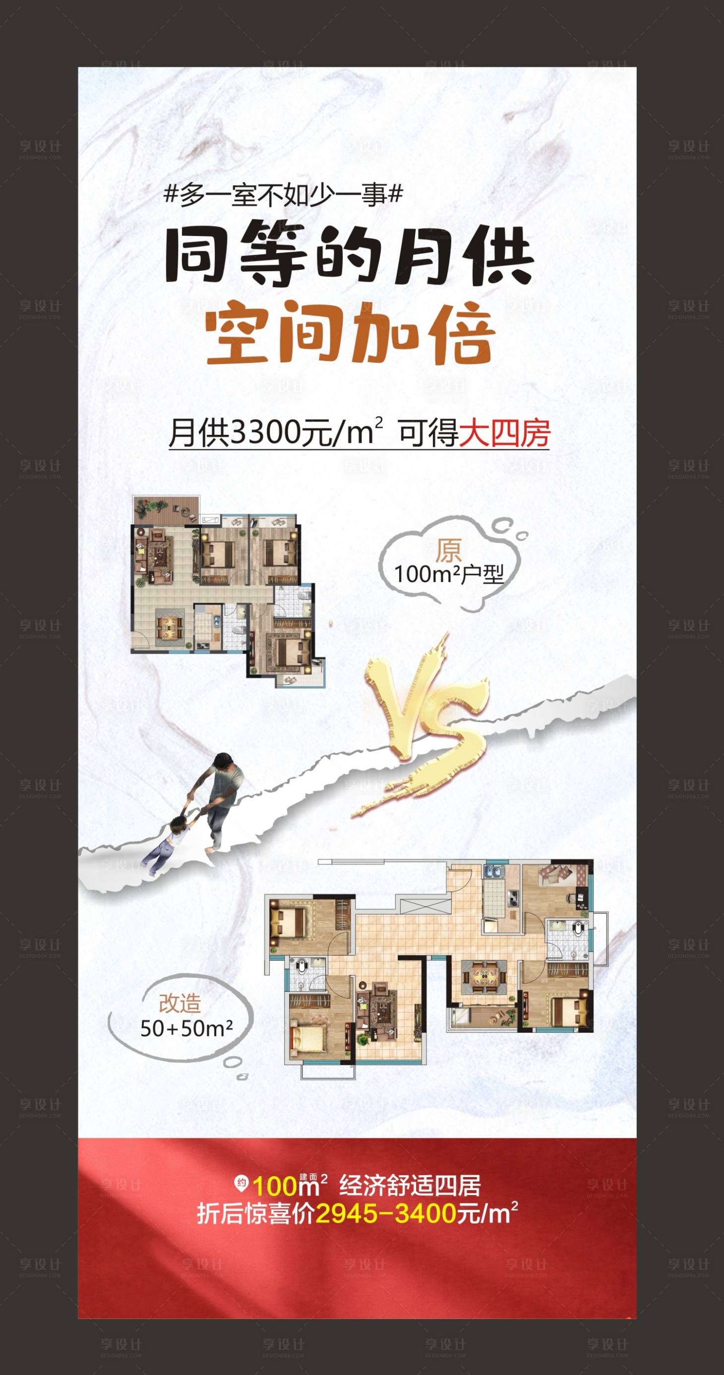 源文件下载【享设计】搜索编号：87820006591633303【房地产户型价值海报】