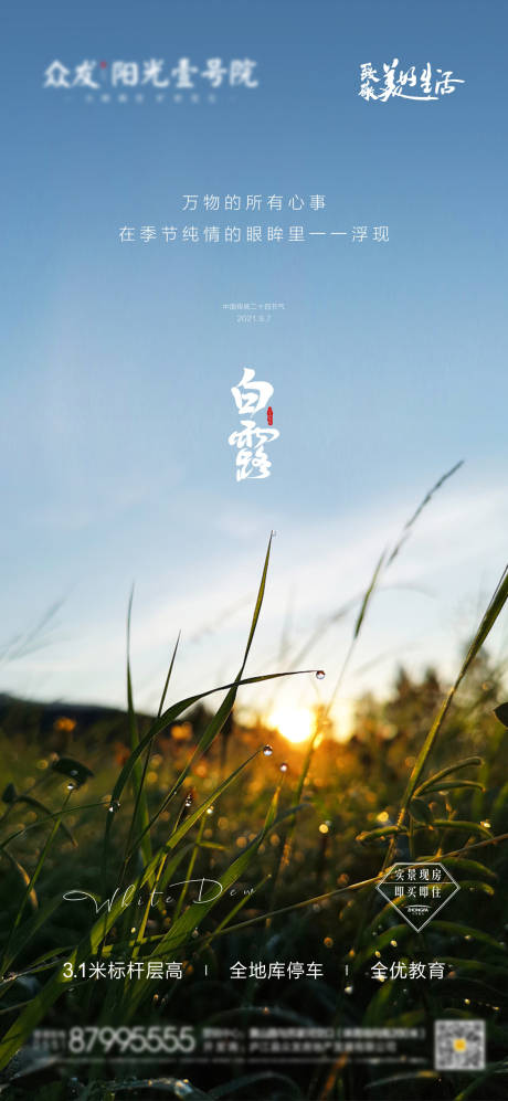 源文件下载【享设计】搜索编号：88870006329961784【白露节气海报】