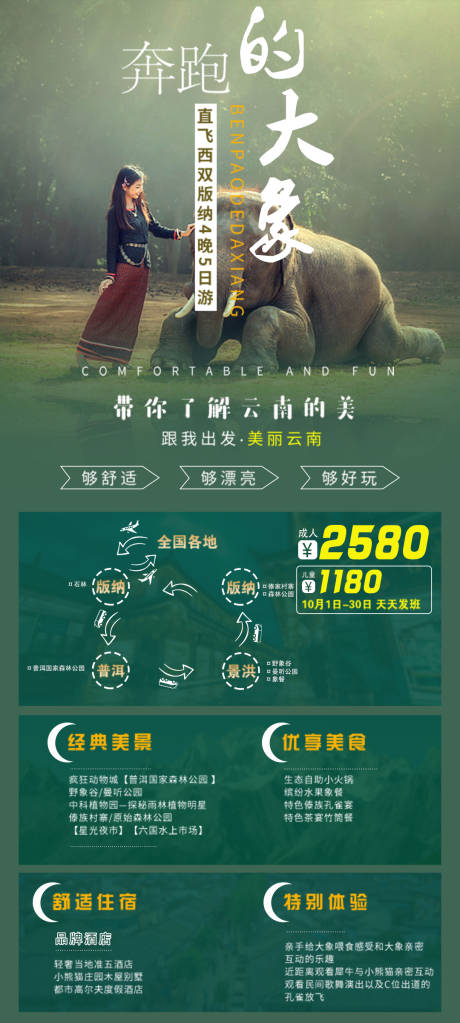 源文件下载【云南西双版纳旅游创意海报】编号：43340006672807300