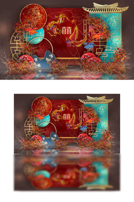 编号：20211002213351946【享设计】源文件下载-红色中国风喜庆婚礼效果图