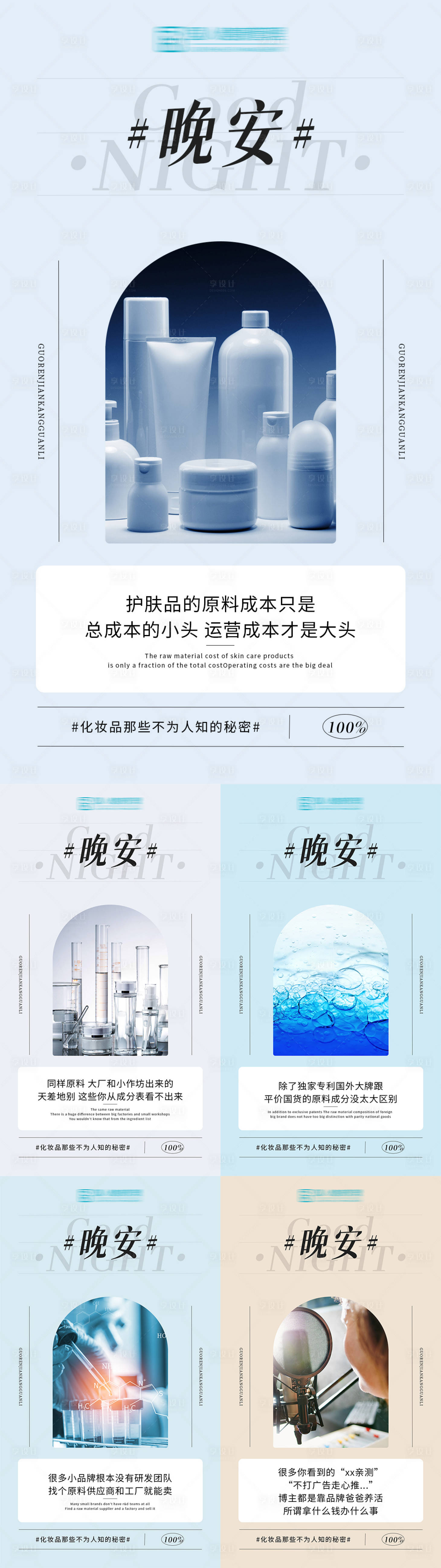 源文件下载【享设计】搜索编号：79710006801604538【早晚安护肤小知识海报】