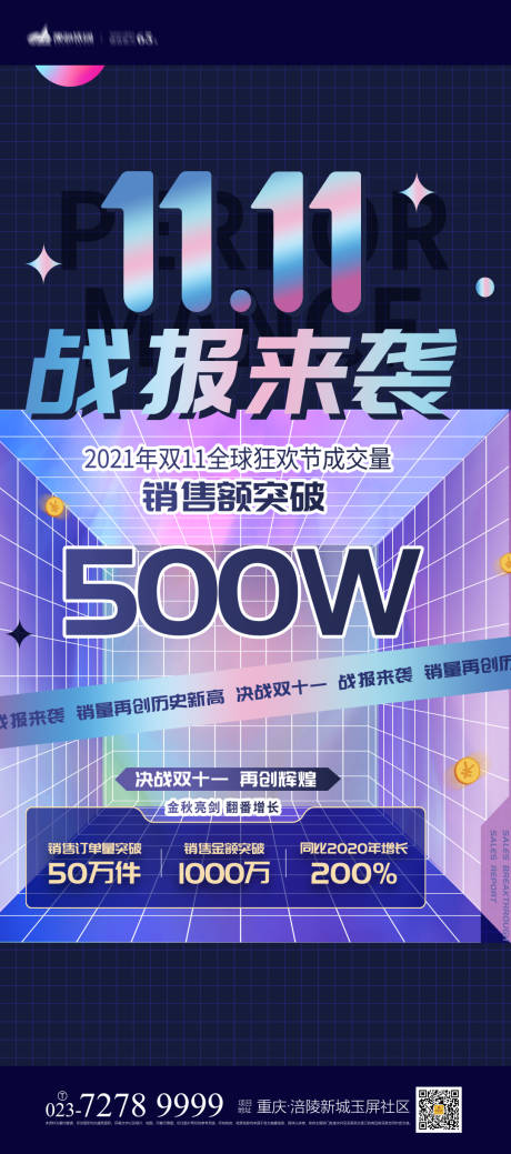 双11战报来袭海报-源文件