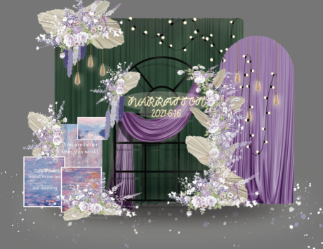 编号：20211002082552024【享设计】源文件下载-复古梦幻紫色婚礼活动展板