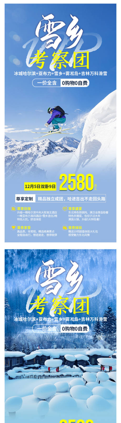 源文件下载【雪乡VIP考察团旅游海报】编号：20211022134530423