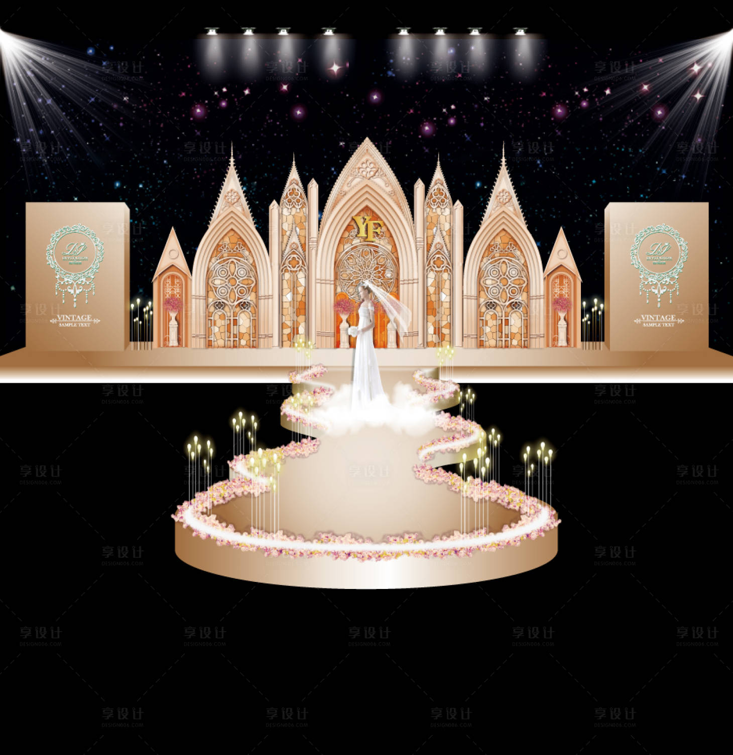 源文件下载【香槟色城堡主题婚礼】编号：94230006987423271