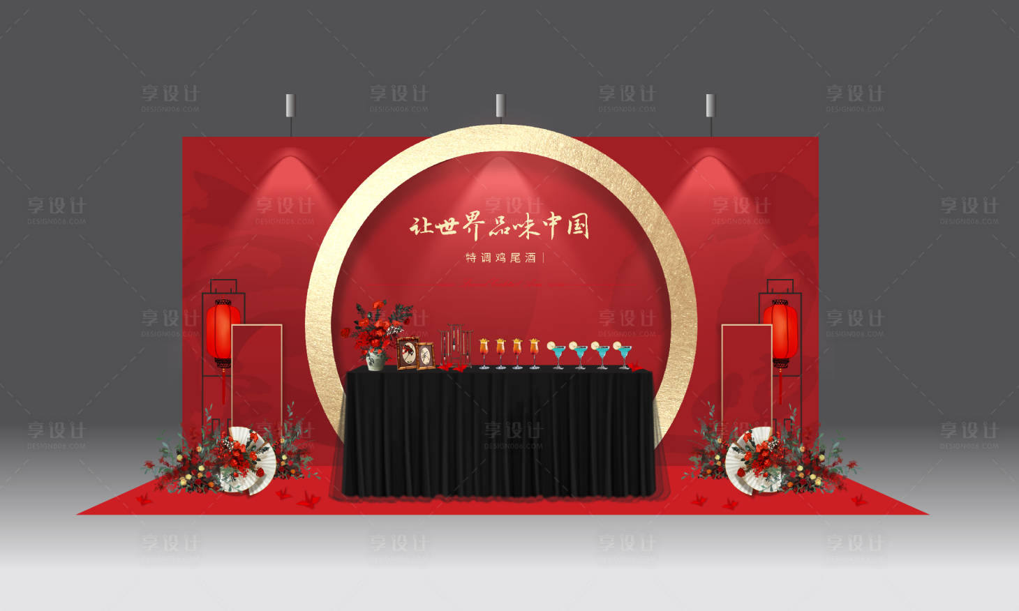 源文件下载【享设计】搜索编号：38060006830945102【地产新中式背景板】