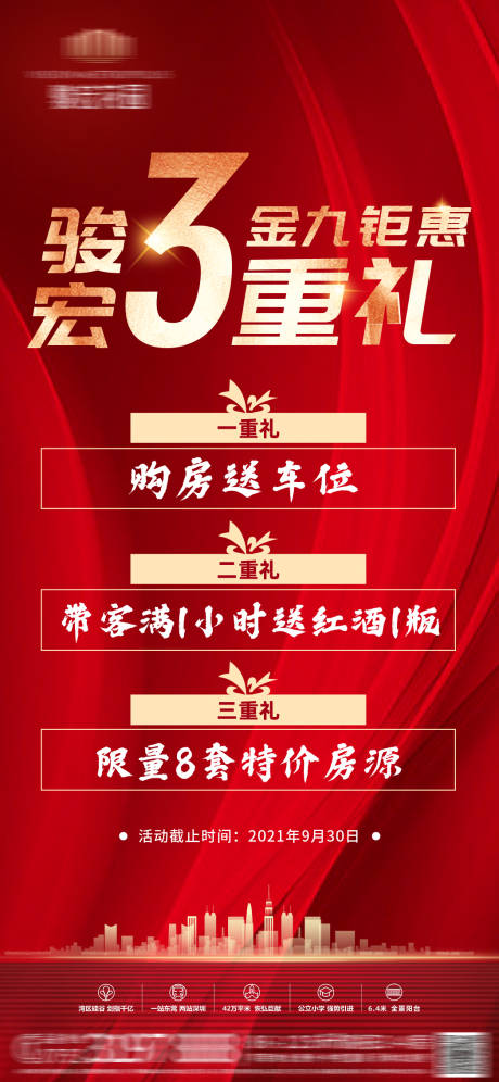 源文件下载【地产3重礼福利优惠海报】编号：30040006846142919
