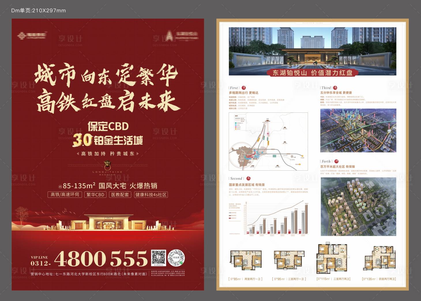 源文件下载【享设计】搜索编号：65880006808861056【地产中式城市DM宣传单 】