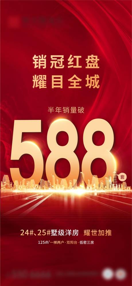 源文件下载【地产销冠红盘海报】编号：94480006837752332