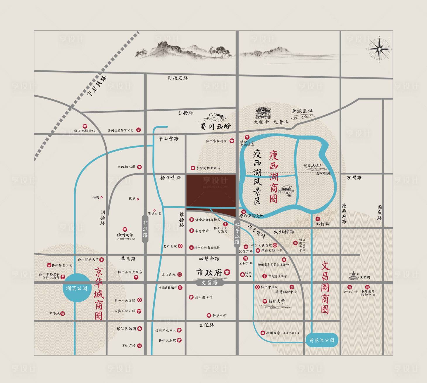 源文件下载【享设计】搜索编号：40600006965185003【区位图中式风】