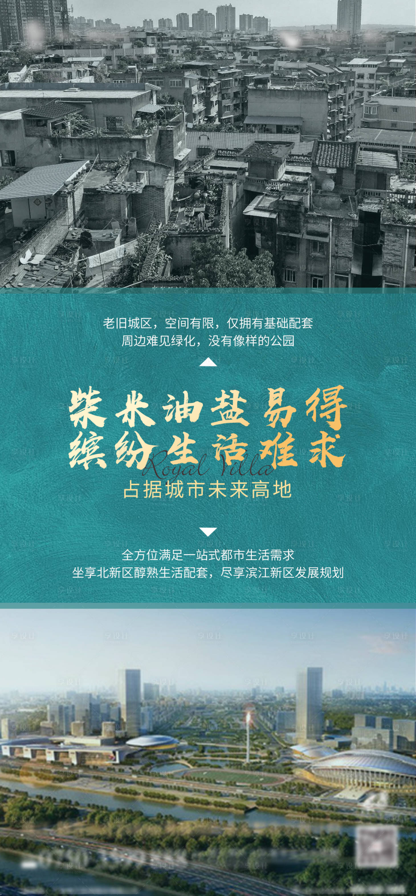 源文件下載【享設計】搜索編號：36210006816953212【房地產新舊城對比海報】