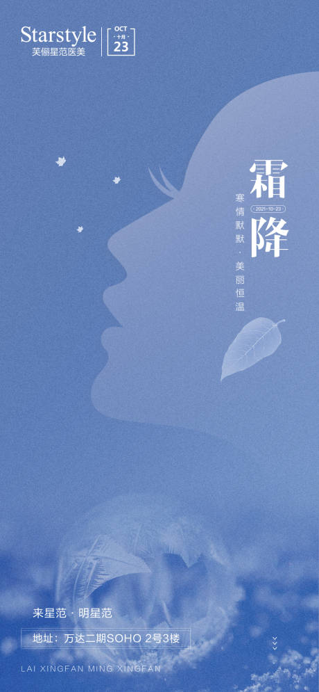 源文件下载【医美霜降节气海报】编号：57550006944101540