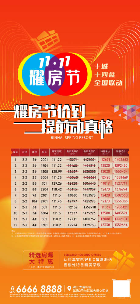 源文件下載【地產(chǎn)雙十一特惠特價房優(yōu)惠活動刷屏海報】編號：36530006762994802