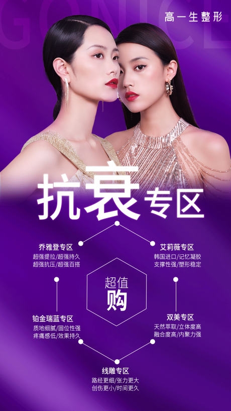 源文件下载【享设计】搜索编号：13960006782953362【线雕抗衰海报】