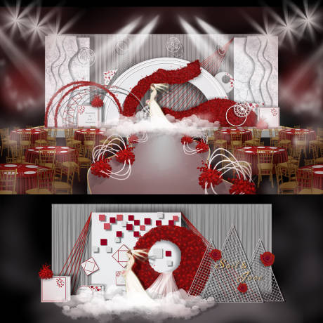 编号：20211001103945438【享设计】源文件下载-红色高贵婚礼主题场景