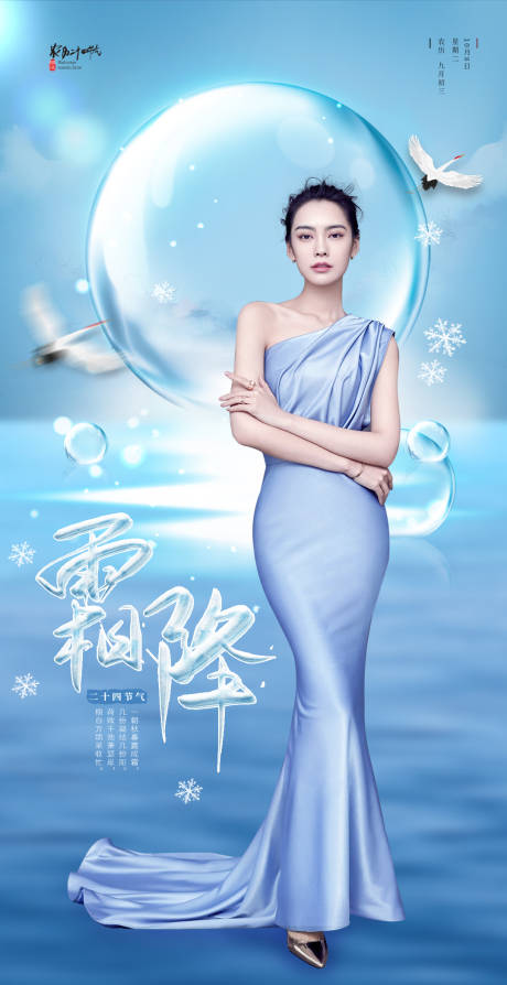 源文件下载【医美霜降节气海报】编号：93220006944413764