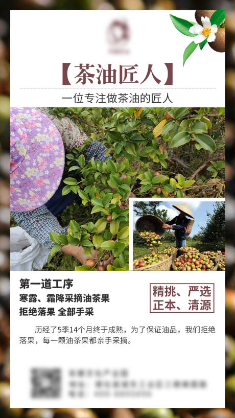 源文件下载【茶油匠人宣传海报】编号：58640006912055038