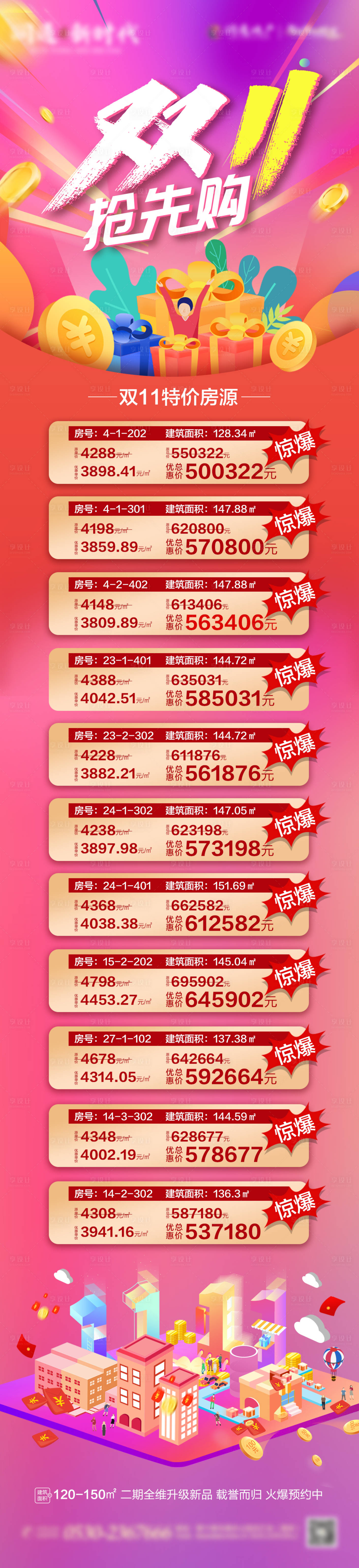 源文件下载【享设计】搜索编号：19160007039214096【地产双十一特价房海报】