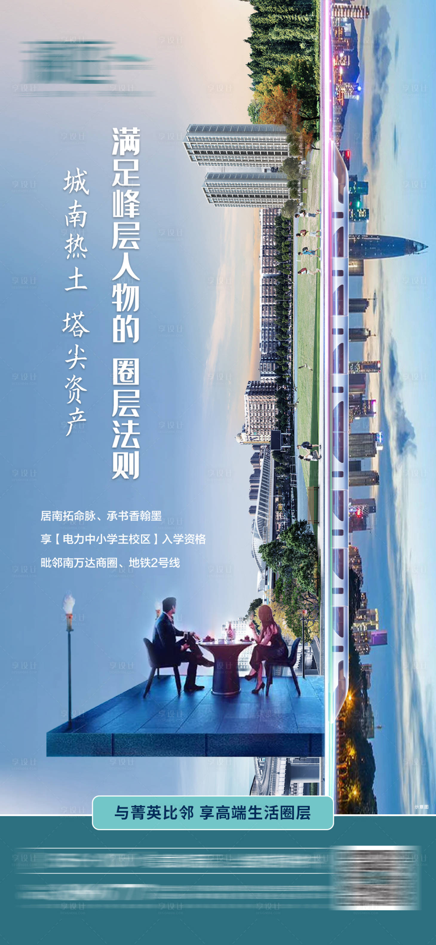 源文件下载【享设计】搜索编号：20130007123953865【地产圈层塔尖配套价值点海报】