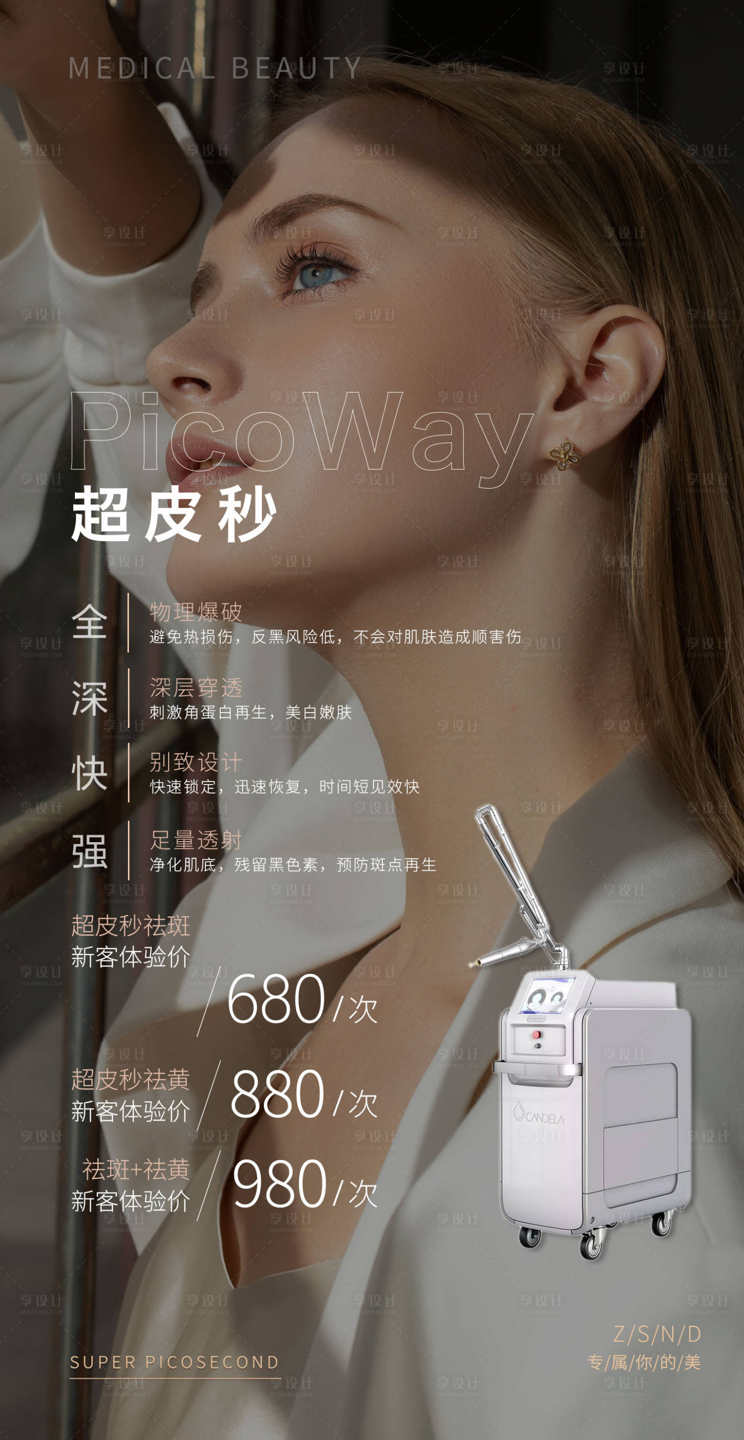 源文件下载【享设计】搜索编号：97910007142364164【超皮秒医美海报】