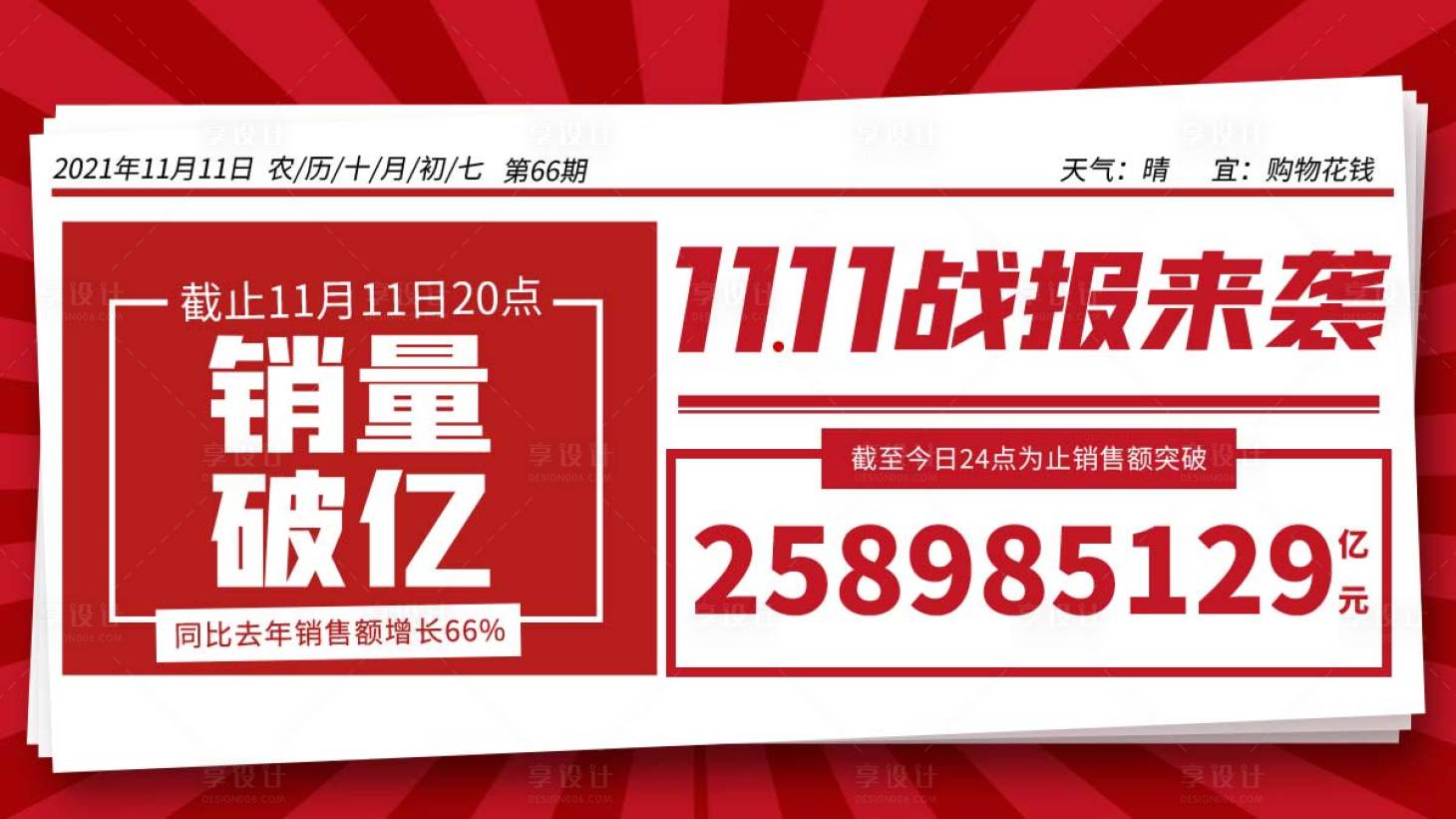 源文件下载【地产双十一喜报海报】编号：28130007201666161