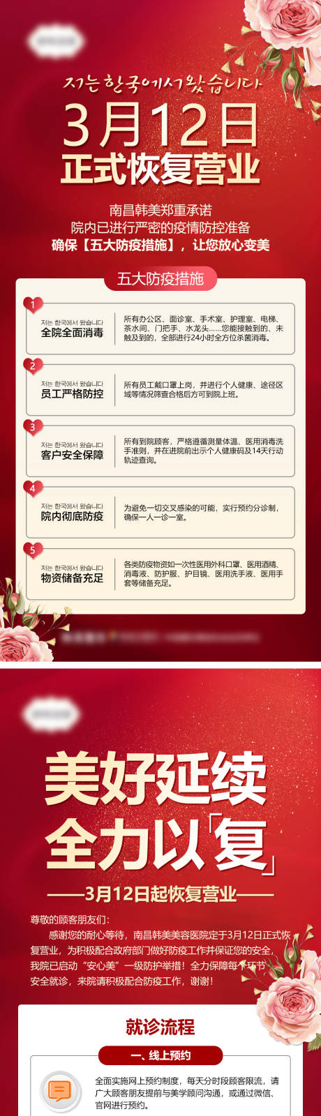 医院恢复营业就诊流程海报