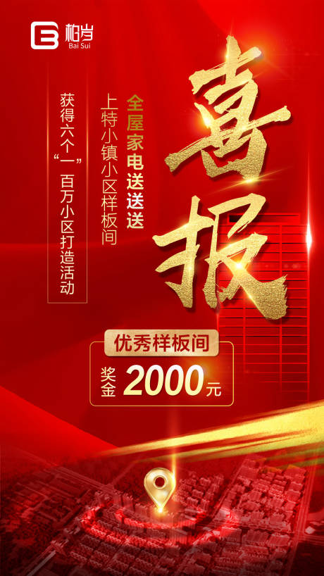 源文件下载【地产喜报红金海报】编号：41860007257367485