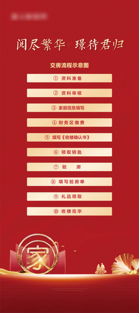 源文件下载【房地产红金交房展架】编号：20211117134955546