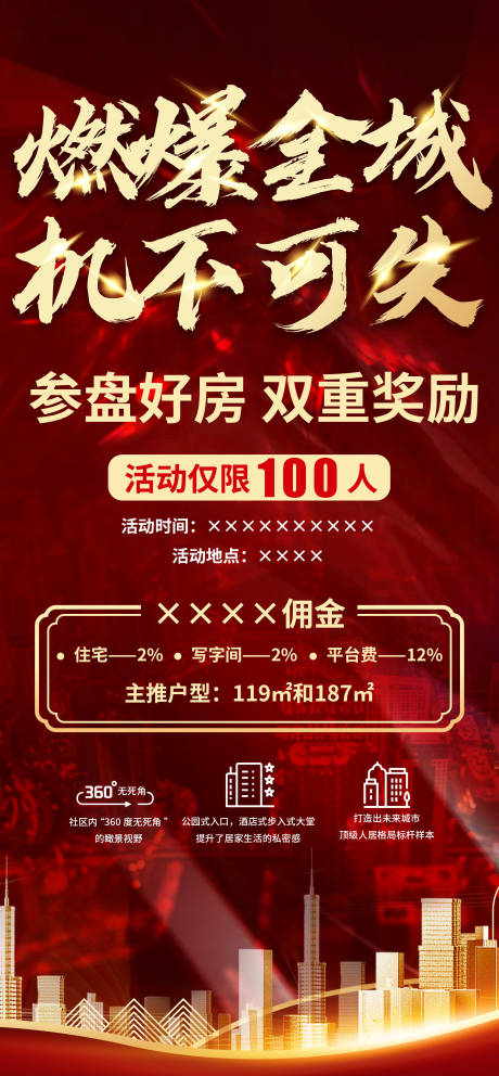 源文件下载【地产开盘加推热销海报】编号：55940007435466611