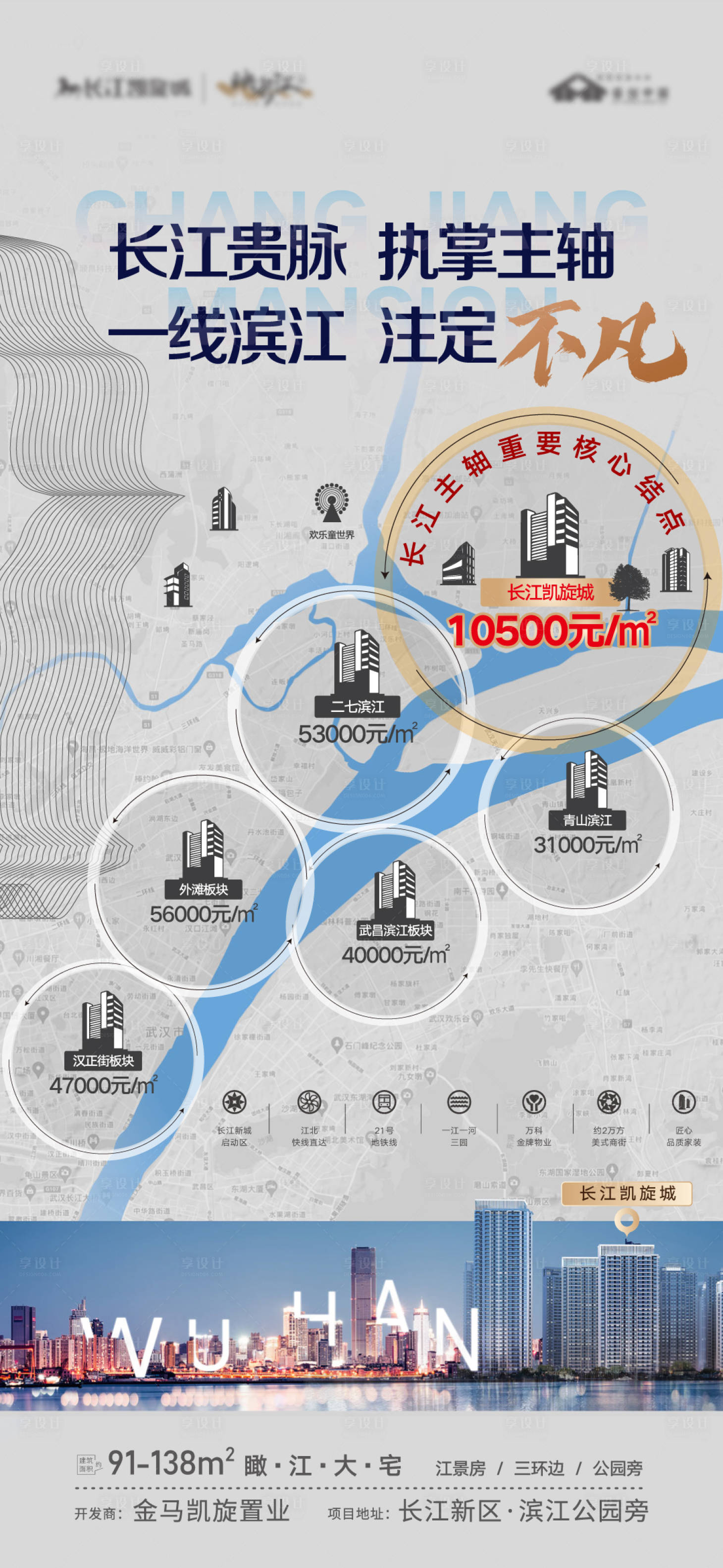 源文件下載【享設計】搜索編號：34940007230819000【長江地標坐標圈地塊濱江】