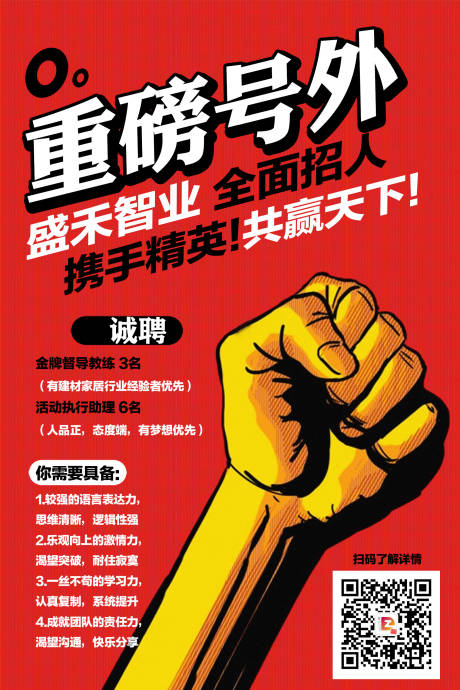 源文件下载【重磅号外招聘海报】编号：84110007327976178