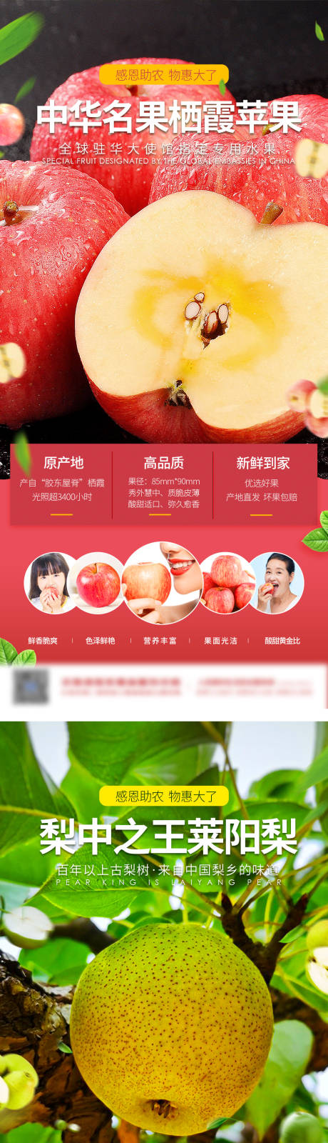 苹果梨促销海报-源文件【享设计】
