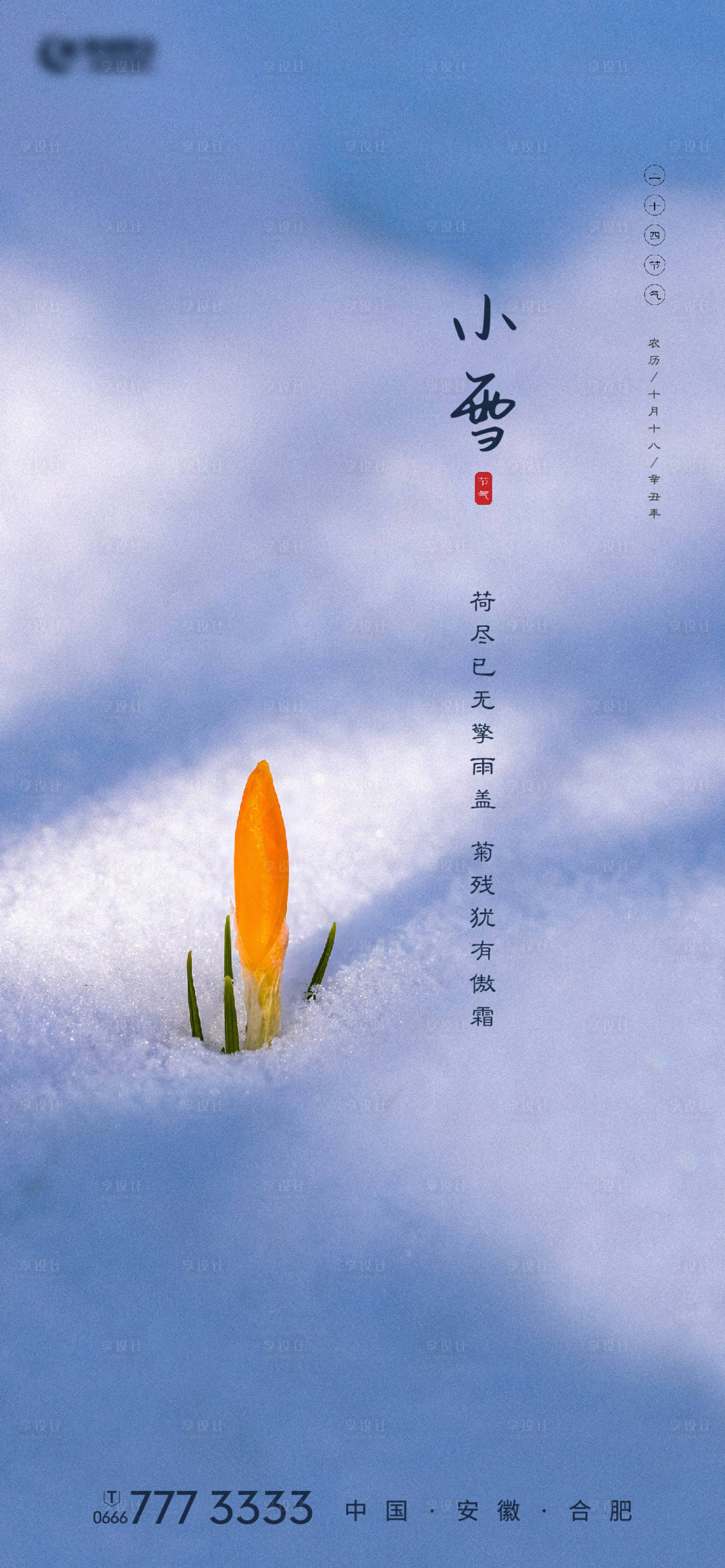 源文件下载【地产小雪节气海报】编号：95040007303321646