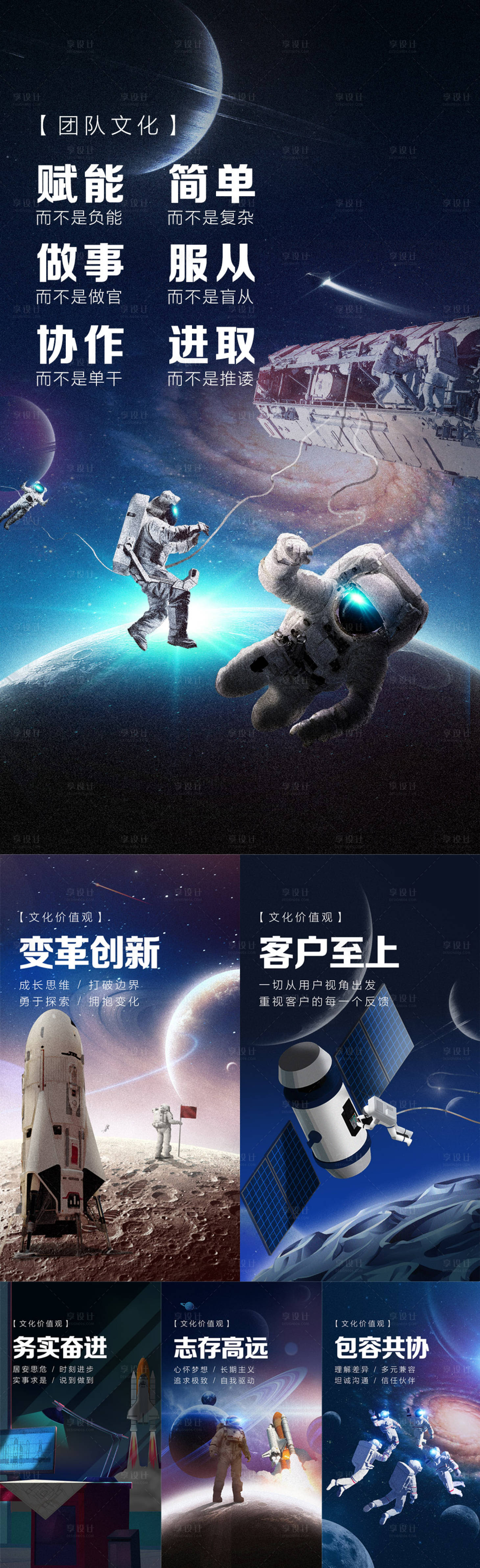 源文件下载【享设计】搜索编号：82010007098287810【企业文化内宣系列海报】