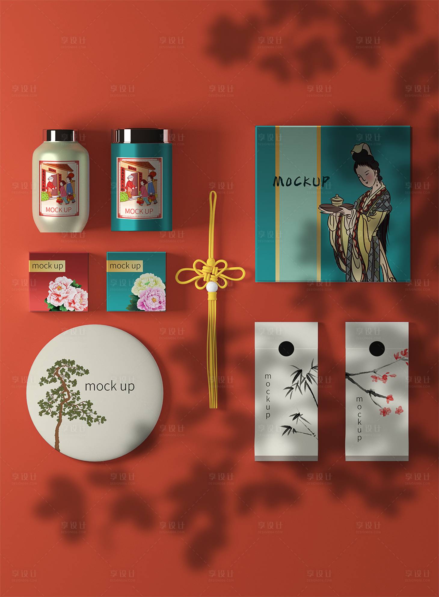 源文件下载【享设计】搜索编号：86320007137355783【中国风vi展示样机】