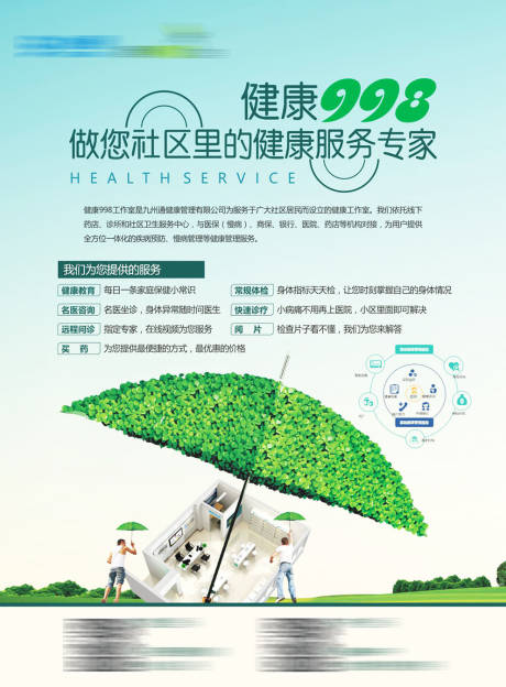 源文件下载【享设计】搜索编号：90640007372207423【社区医院海报】