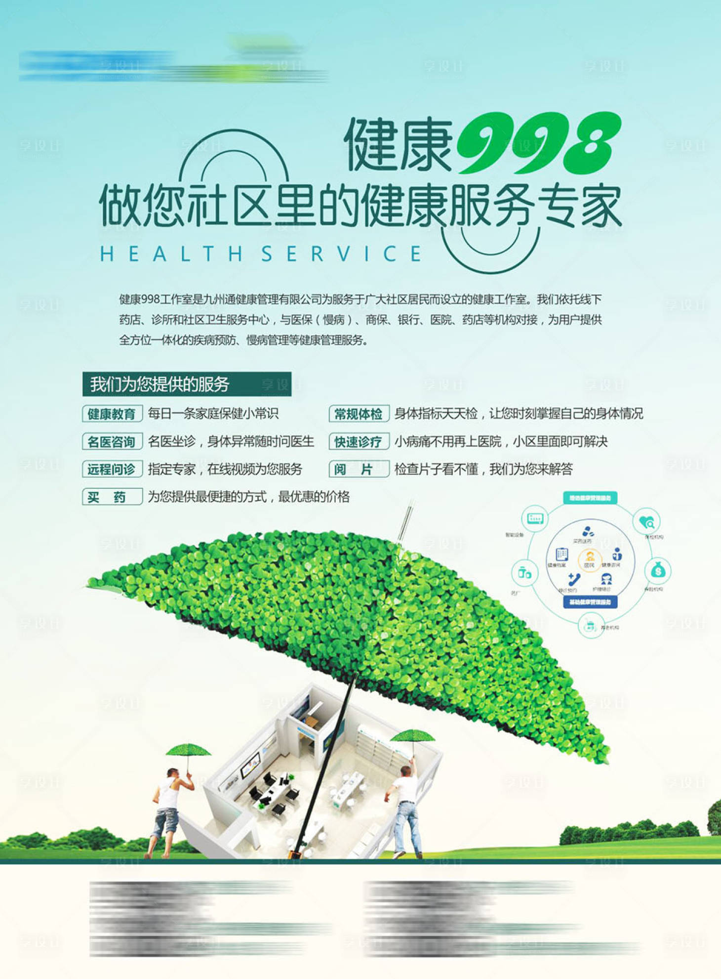 源文件下载【享设计】搜索编号：90640007372207423【社区医院海报】