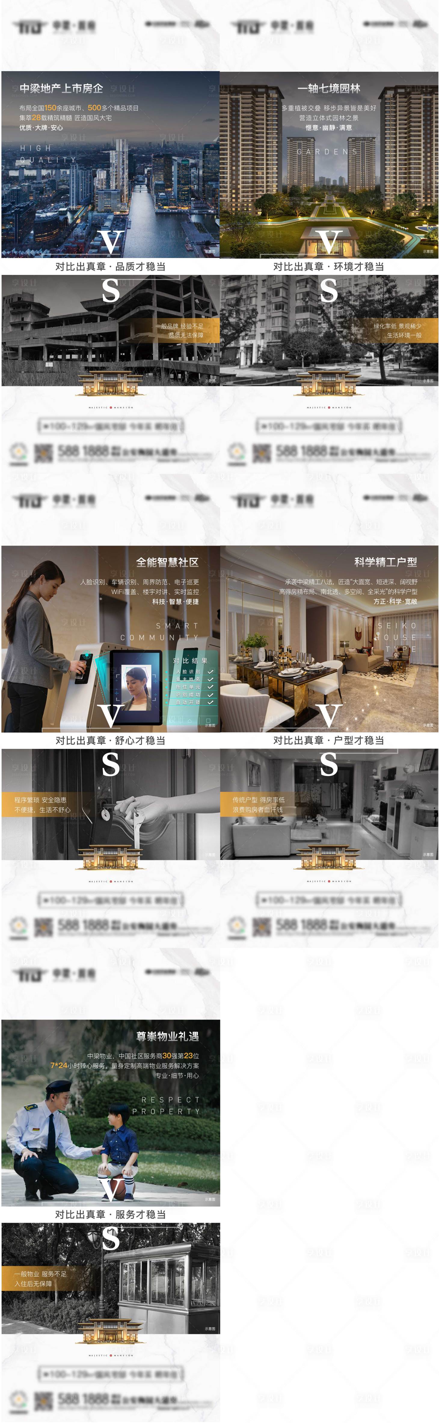 源文件下载【产品对比系列地产海报】编号：55990007193277347
