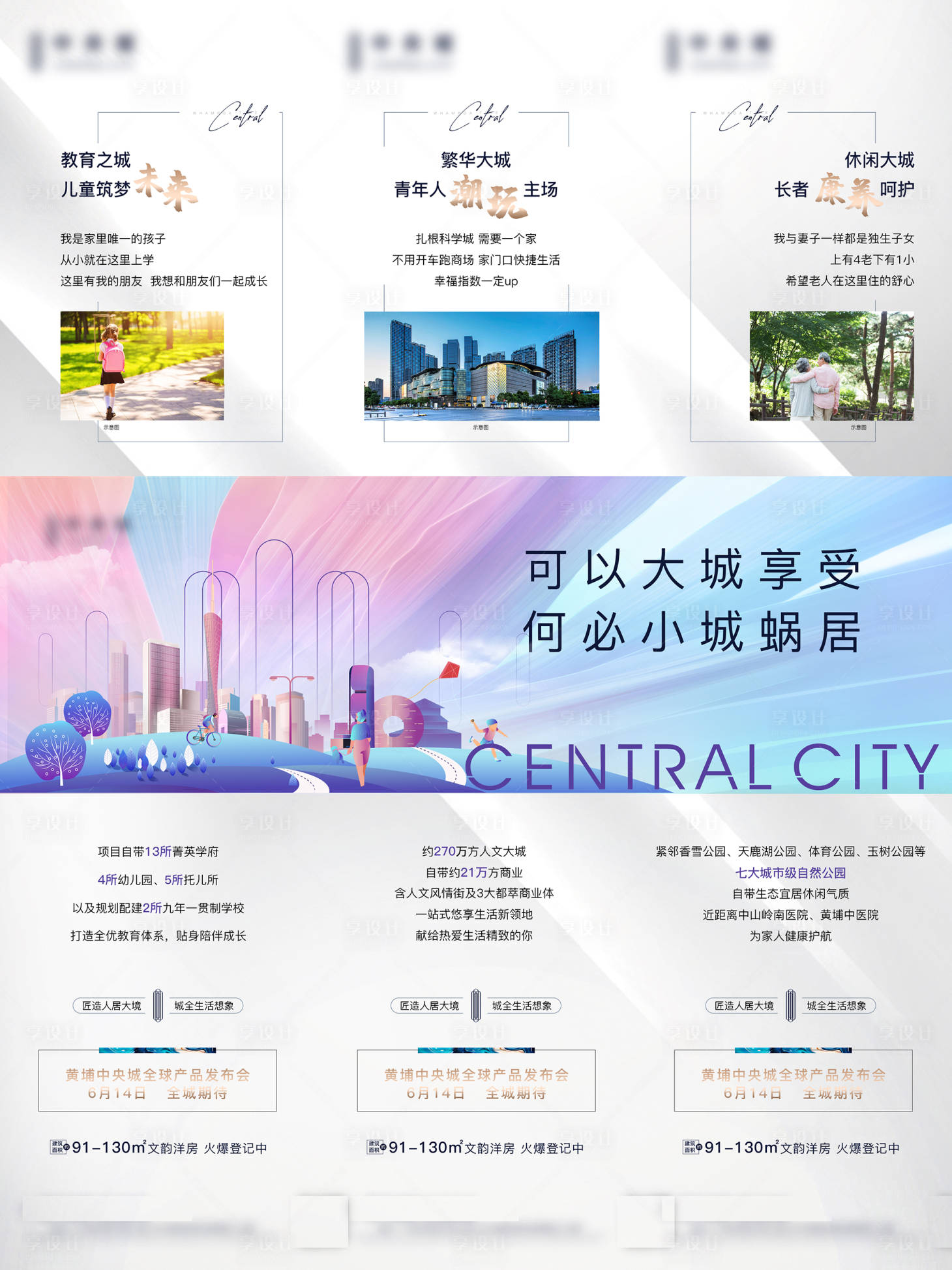源文件下载【享设计】搜索编号：16880007353971324【地产三宫格产品价值点海报】