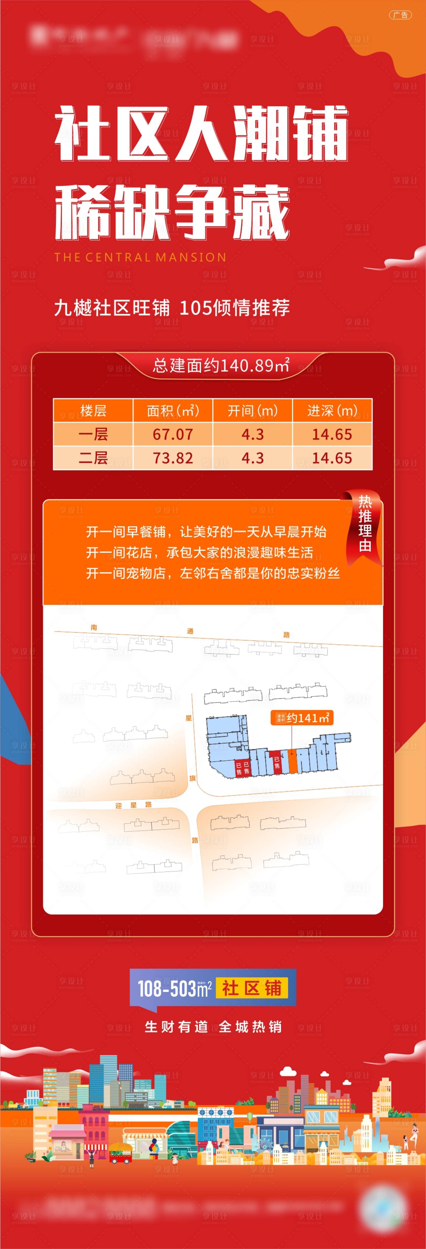 源文件下载【享设计】搜索编号：89940007244502343【商铺商业海报】